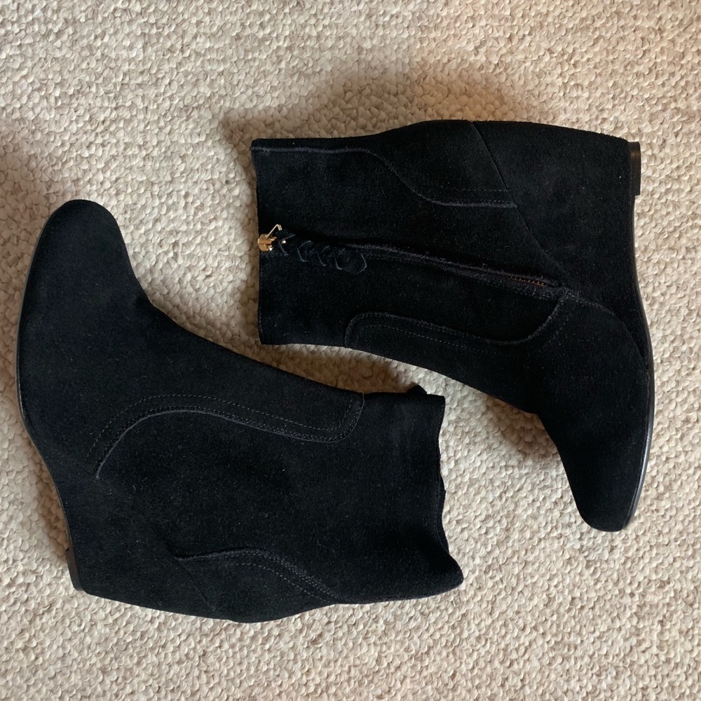 Joie suede wedge round toe bootie
